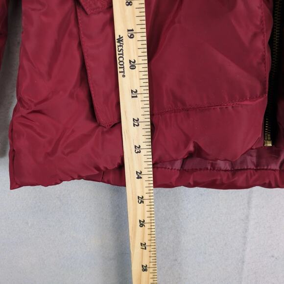 Rampage Merlot Puffer Coat Women's M Hooded Full Zip Pockets Thumb Holes Winter - Picture 7 of 10